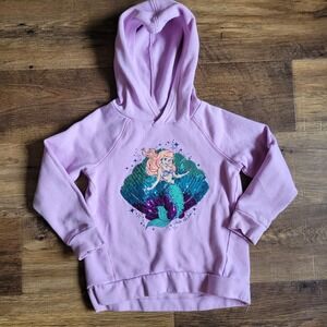 Disney Jumping Beans Little Girls  Purple Ariel Sequin Hoodie Sweatshirt Size 5